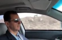 الرئيس بشار الأسد يقود سيارته في طريقه إلى الغوطة الشرقية امس/ (فيديو)