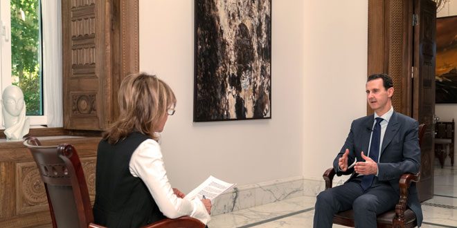 الأسد في مقابلة صحفية: سيذكرني التاريخ العربي بوصفي رئيساً ادى واجبه في محاربة الإرهابيين لإنقاذ بلاده