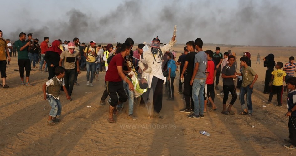 28 اصابة خلال قمع الاحتلال لمسيرات العودة بقطاع غزة في جمعة 