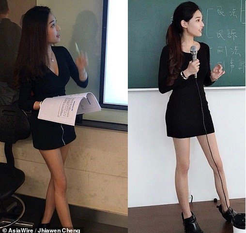 الاستاذة المثيرة في تايوان فتنت طلبتها بجمالها اكثر مما افادتهم بمحاضراتها