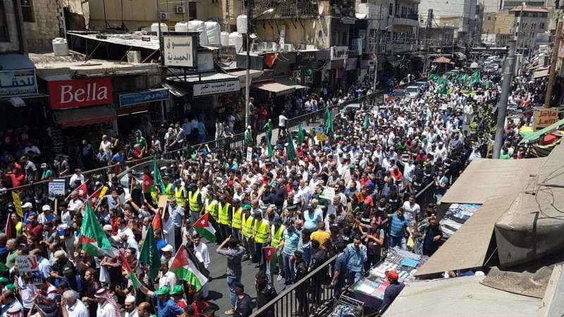 مسيرة شعبية حاشدة وسط البلد/ عمان ظهر اليوم رفضاً لصفقة القرن وورشة البحرين