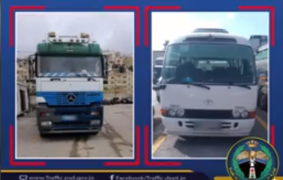 ضبط سائقي شاحنة وحافلة متهورين ظهرا في مقطع فيديو