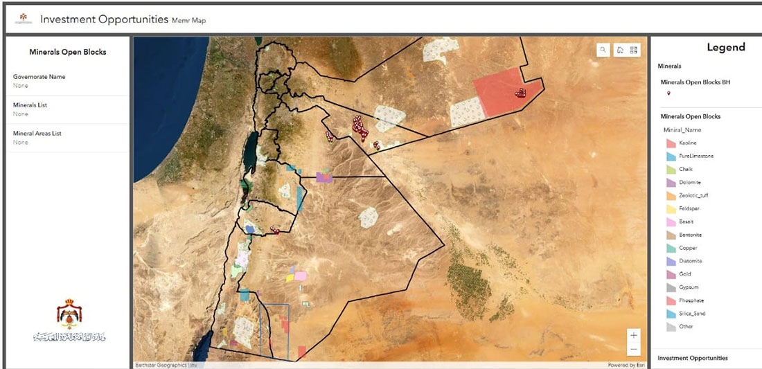 إطلاق خريطة بالثروات المعدنية ومناطق استكشاف البترول والغاز بالأردن