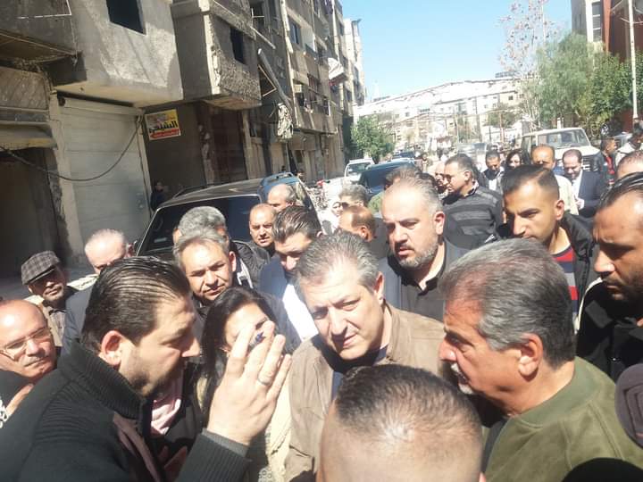 محافظ دمشق يتفقد اعمال اعادة اعمار مخيم اليرموك الفلسطيني