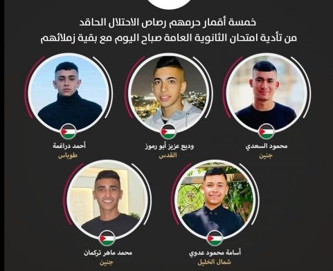 العدو يحرم 5 طلبة فلسطينيين 