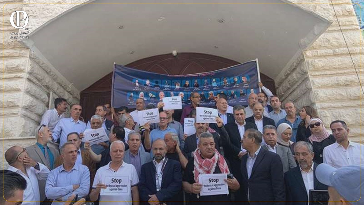 وقفة تضامنية لنقابة الصحفيين تطالب بوقف العدوان على غزة